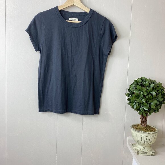 Madewell Dark Grey Crew Neckline Short Sleeve Top Size Small - Picture 7 of 7